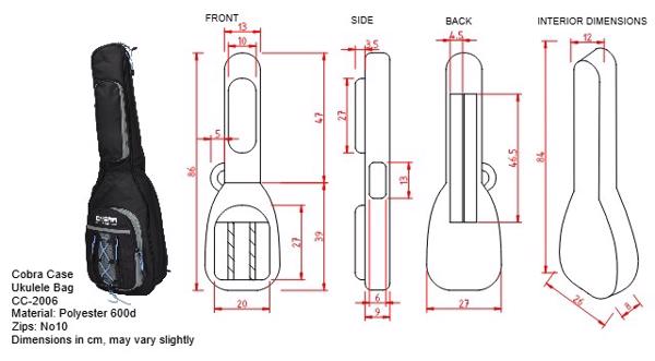 Baritone Ukulele Bag Dimensions 